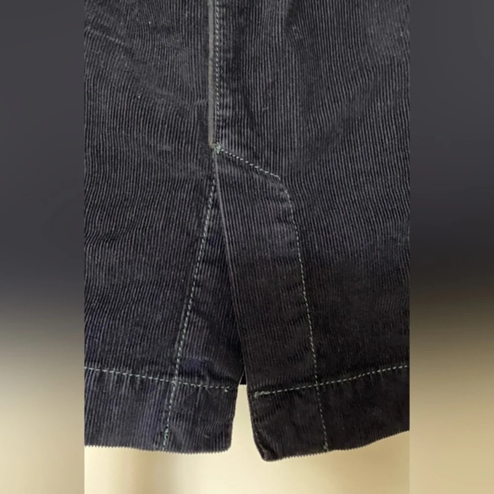 Vintage Free People Navy Corduroy Pencil Skirt with Wooden Buttons Size 2 - Picture 4 of 7